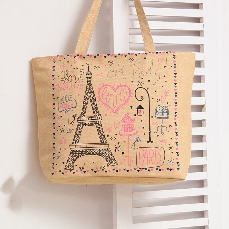 Fashion Canvas Shoulder Underarm Bag With Large Capacity