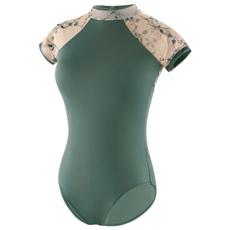 New Shapewear Stand Collar Short Sleeve Female Ballet Practice Clothes