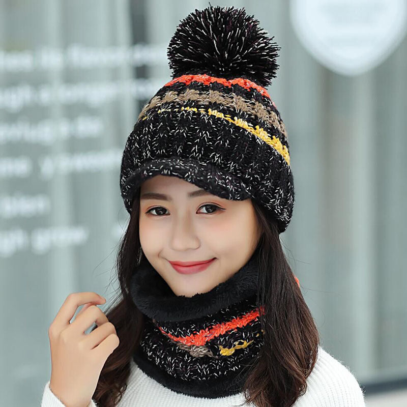 Plush Knitted Mixed Color Bib Suit