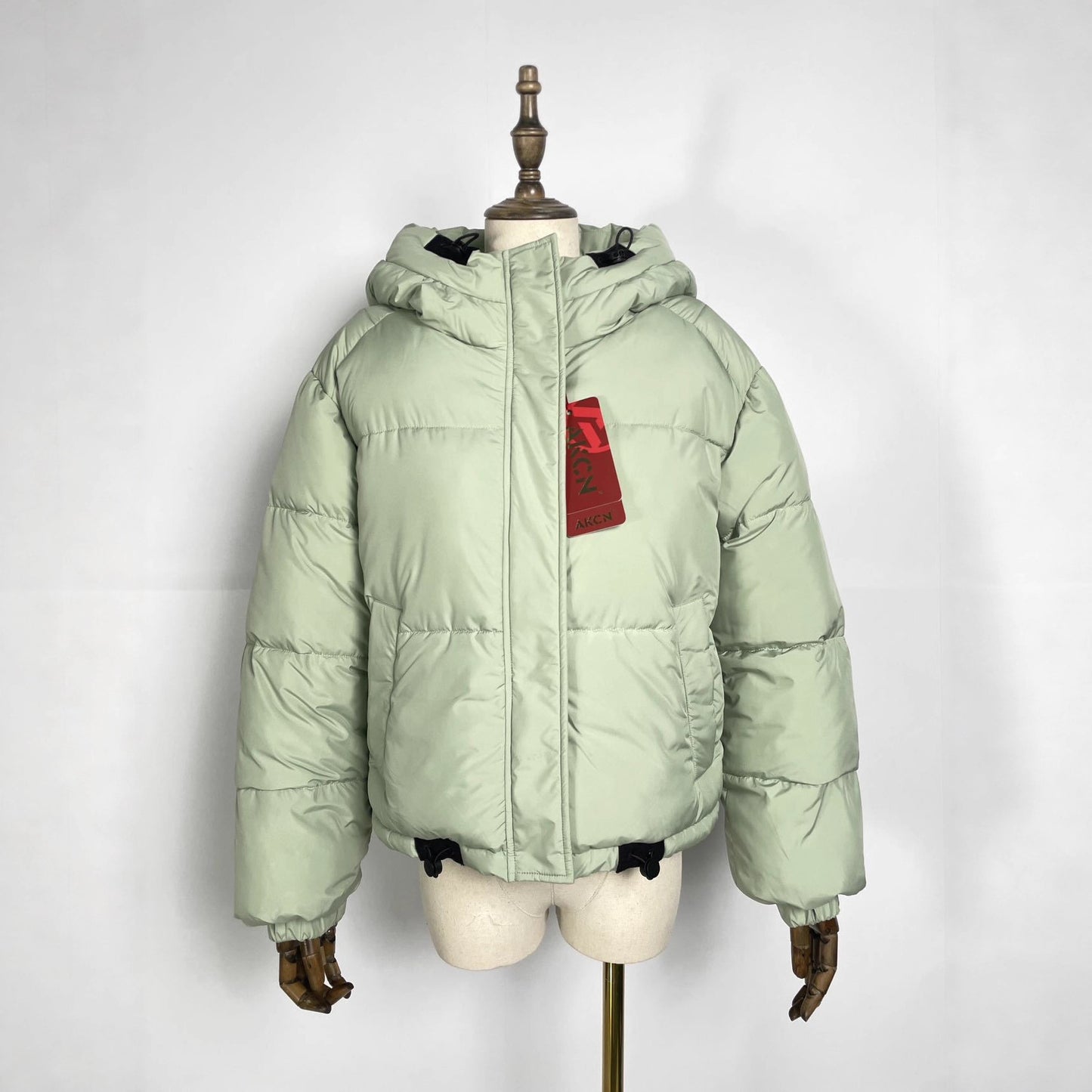 Hooded Solid Color Small Down Coat