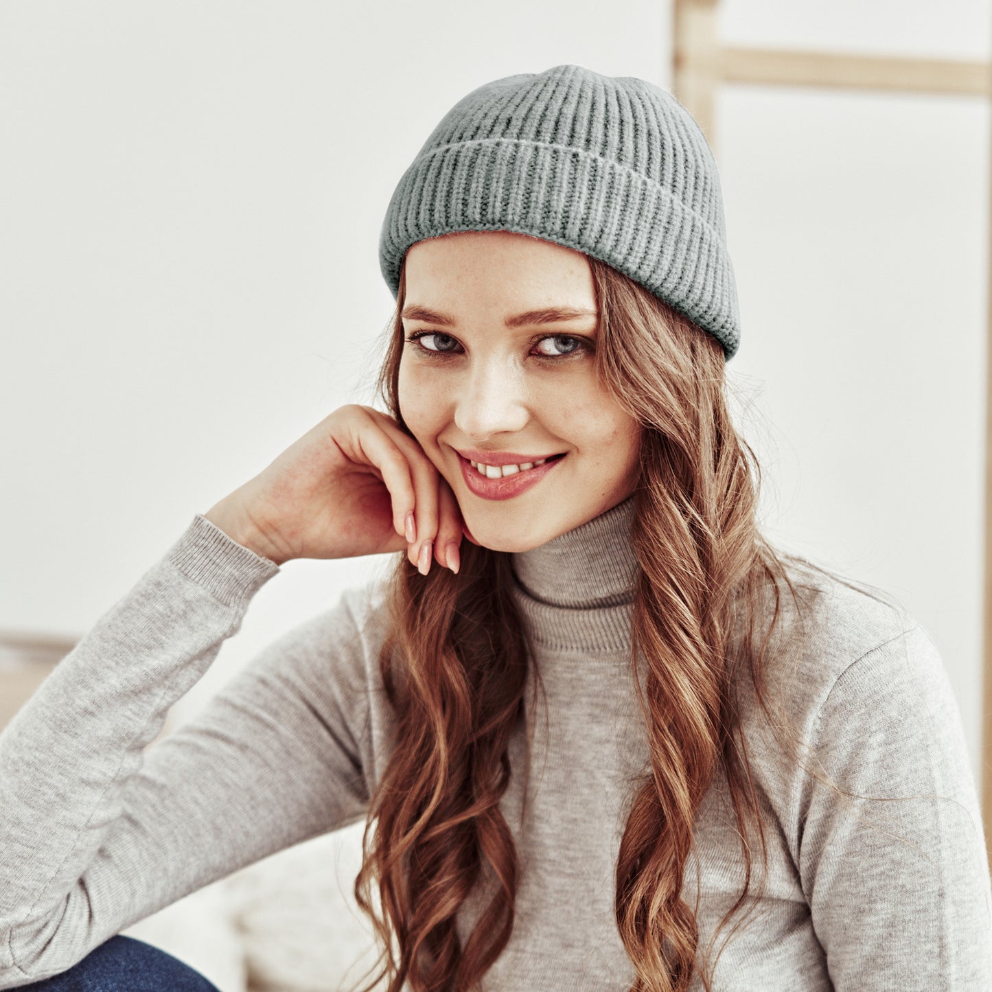 Autumn And Winter Acrylic Wool Warm Plain Hat