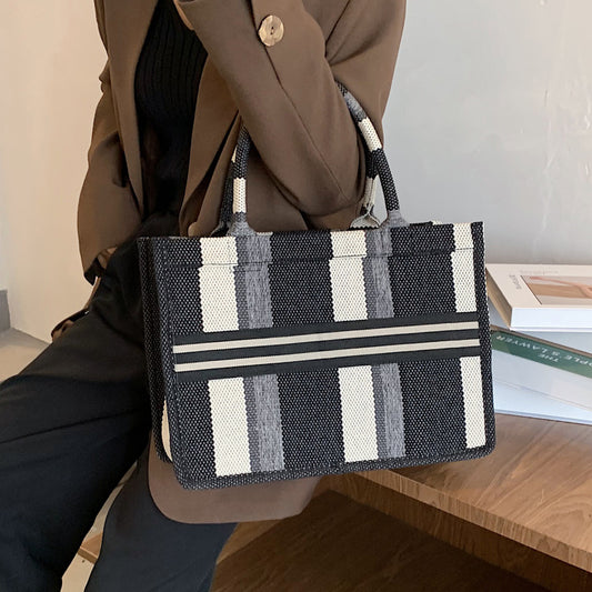New Fashion Plaid Large Capacity Canvas Tote Bag
