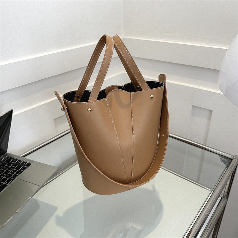 Women's Temperament Casual Large Capacity Handheld Bucket Bag