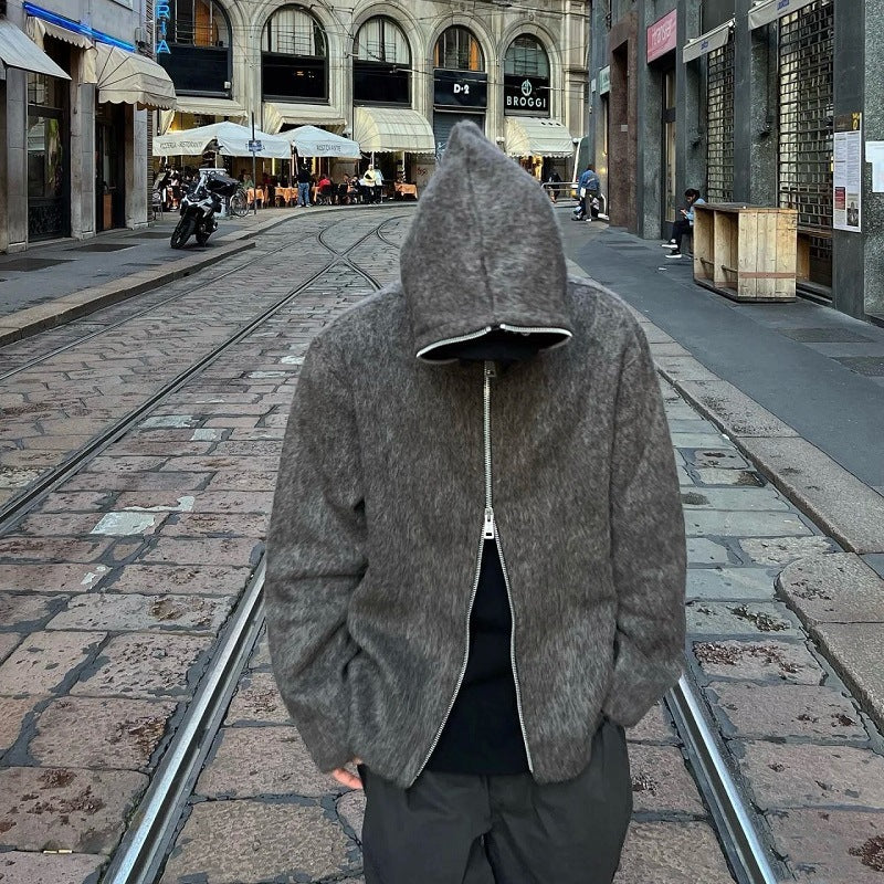 High-grade Wool Hooded Woolen Coat