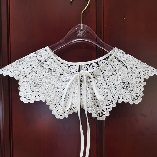 Embroidered Organza Lace Collar Flower Women's Shawl