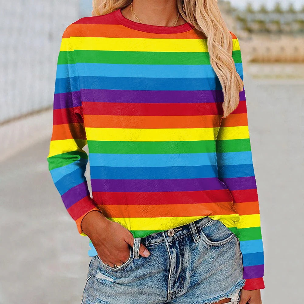 Autumn Animal Graphic Print Crew Neck Raglan Long-sleeved Top