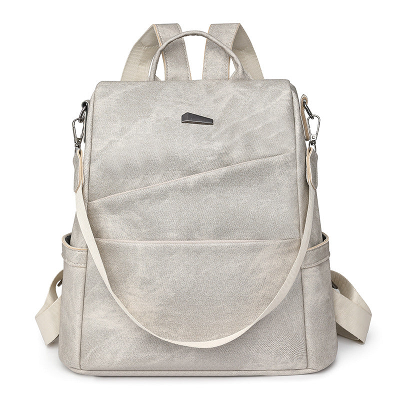 Women's Soft Leather Backpack Bag Leisure Commute Simple Travel Schoolbag