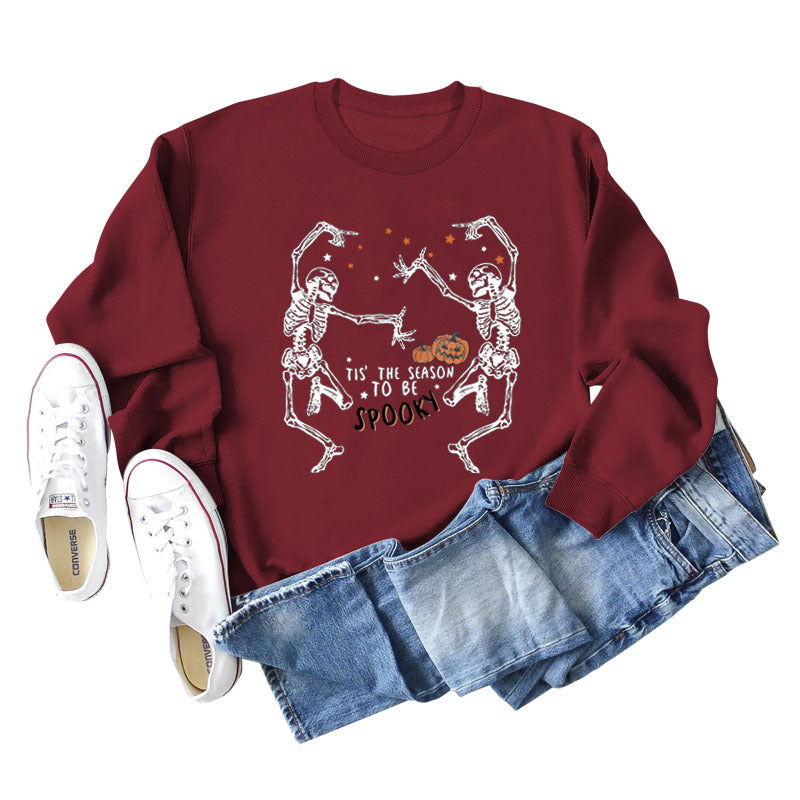 European And American Letter Print Loose Long Sleeve Sweatshirt