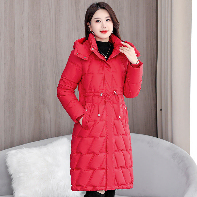 Mellemlang Slim Fit Plus Size Vatteret Frakke Til Kvinder Vinter Ny