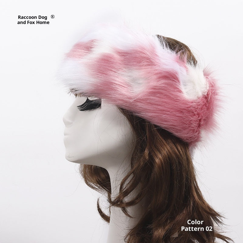 Elastic Faux Fur Fox Fur Headband For Women