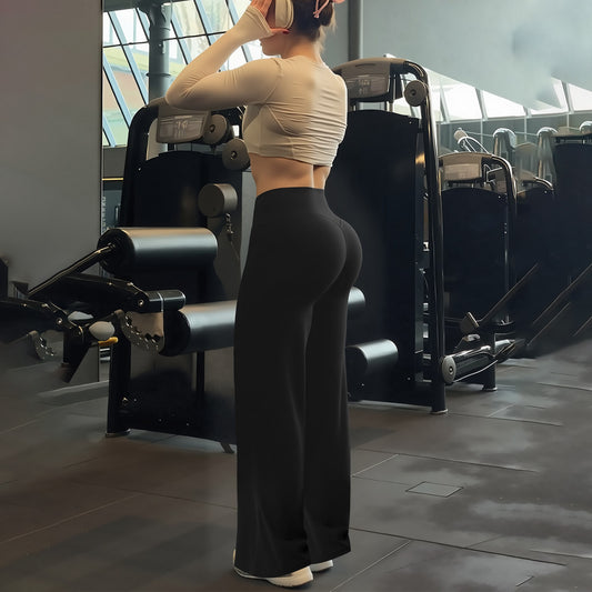 New High-waisted Slim-fit Wide-leg Butt-lifting Pants