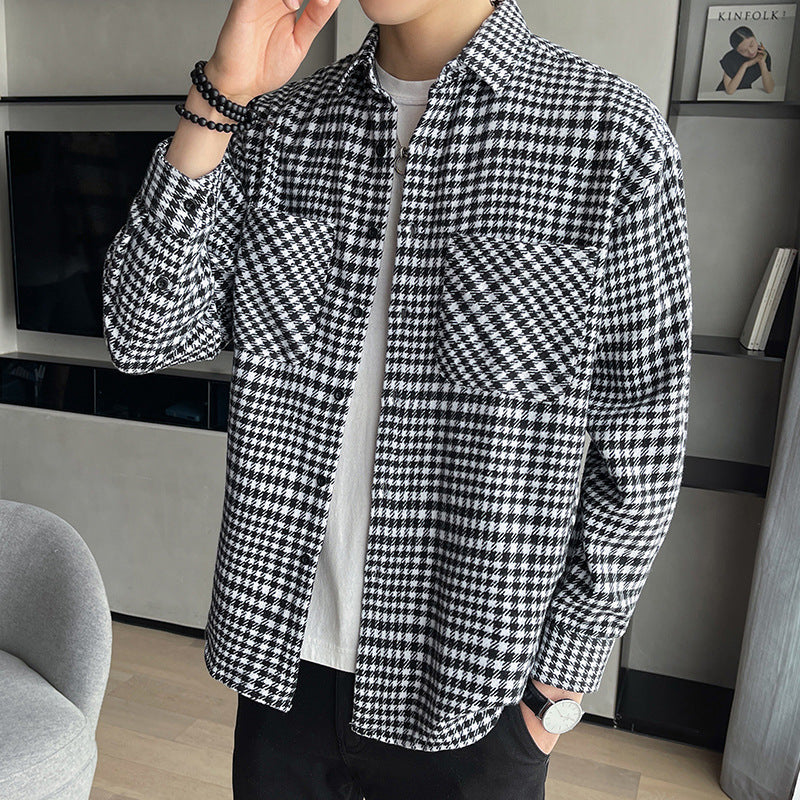 Men's Plaid Shirt With Long Sleeves