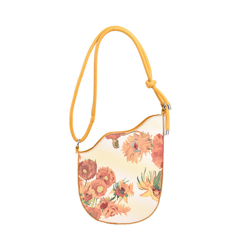 National Style Oil Painting Bag Women's Niche Design