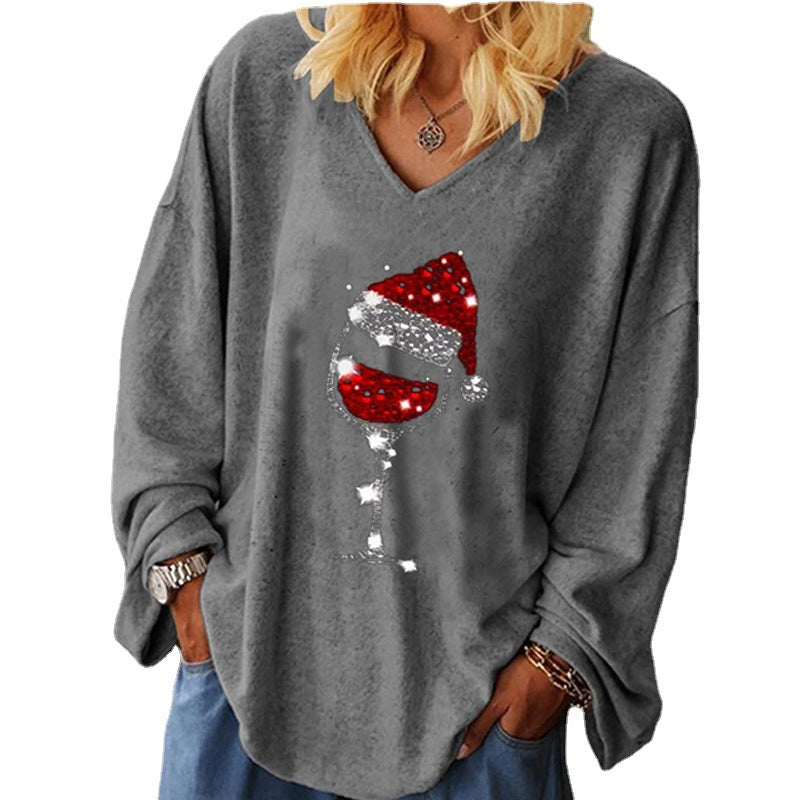 European And American Autumn Winter Coat Christmas Printing