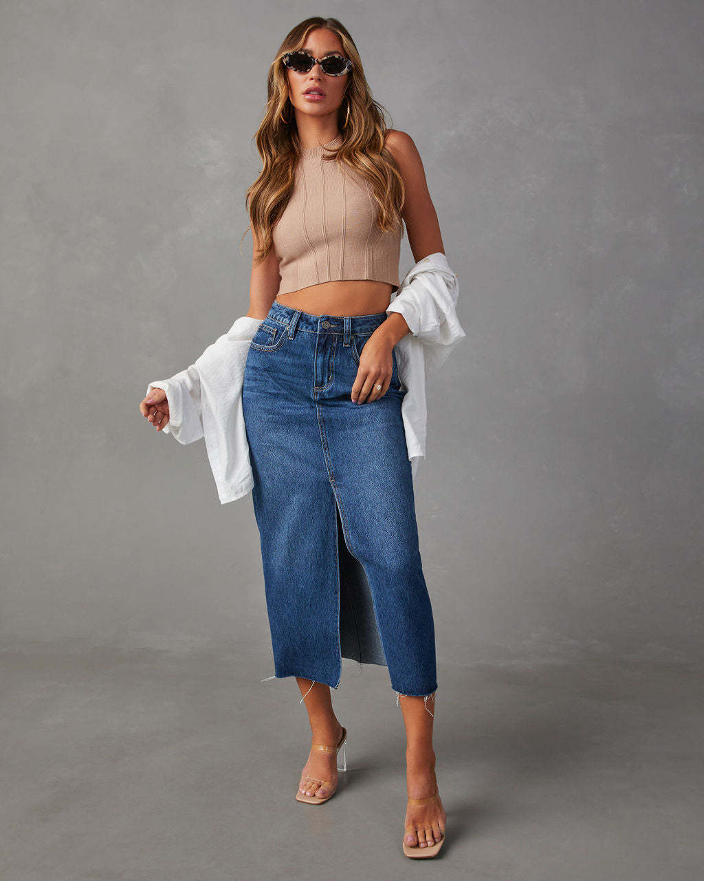 Dame Mode Slankende Denim Nederdel