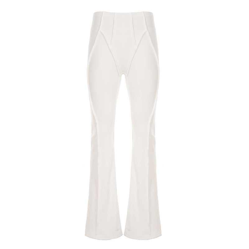 Two-piece Set Featuring A Sculptural, Strapless, Form-fitting Flared Pantsuit