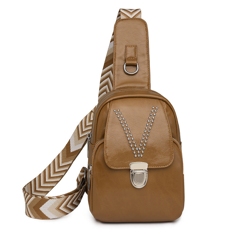 Dame blød læder casual all-match skuldertaske/crossbody-taske
