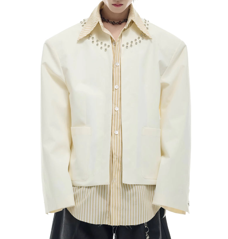 Niche Fake Two-piece Striped Stitching Shirt