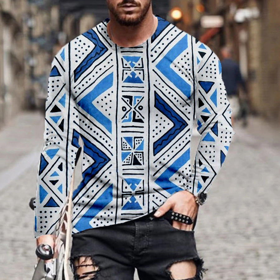 New 3D Digital Printing Color Irregular Geometric Pullover Sweater