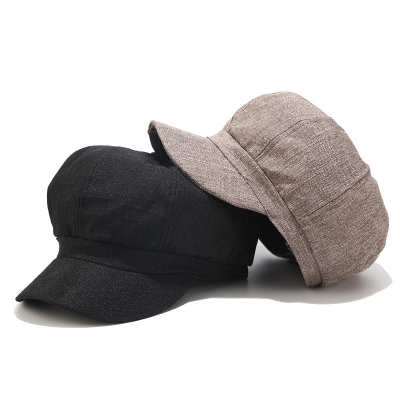 Autumn New Cotton And Linen Octagonal Hat Men And Women British Retro