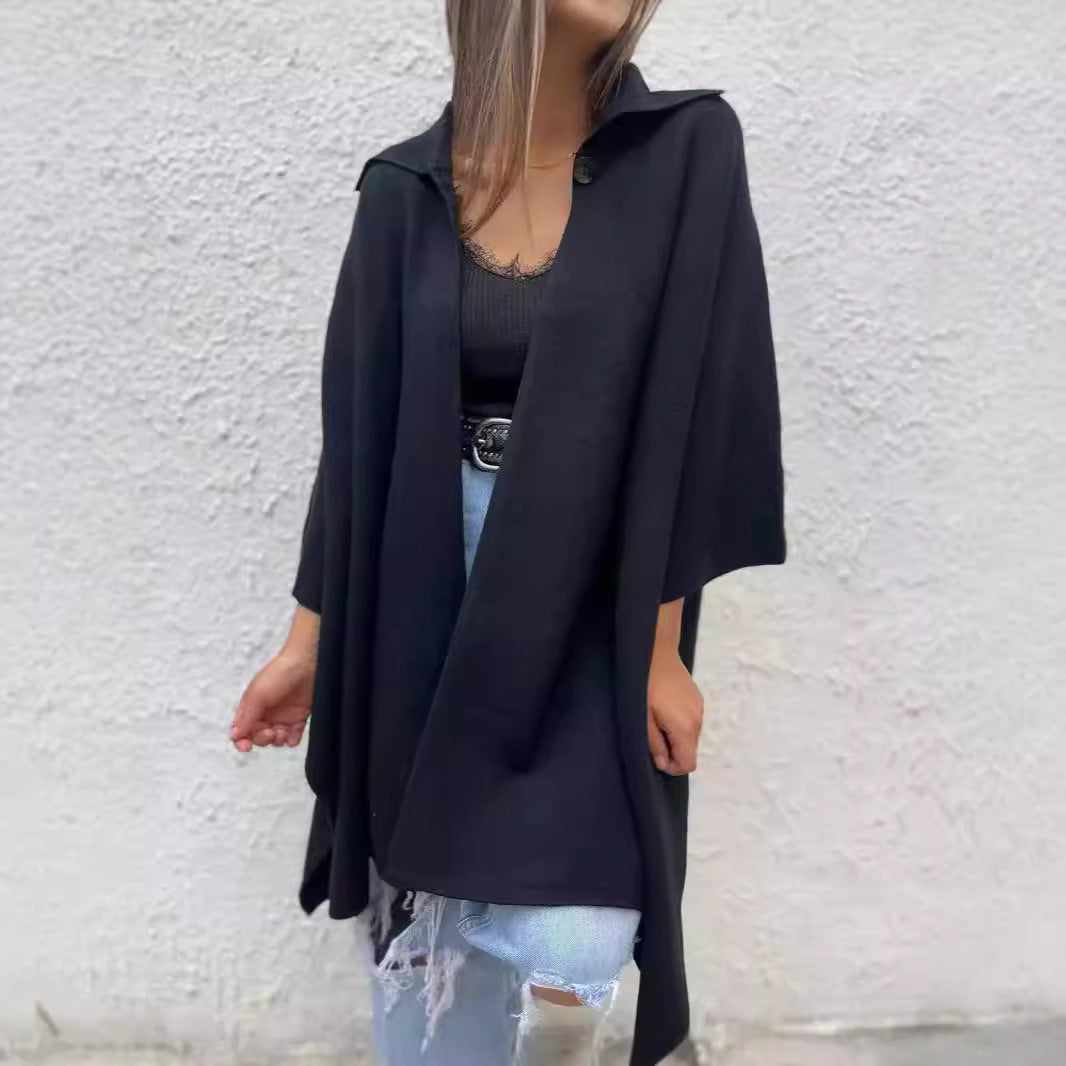 Løs Trenchcoat til Kvinder med Én Knap