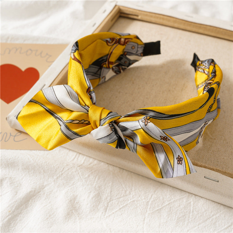 New Cross-knotted Wide Version Crimped Chain Headband