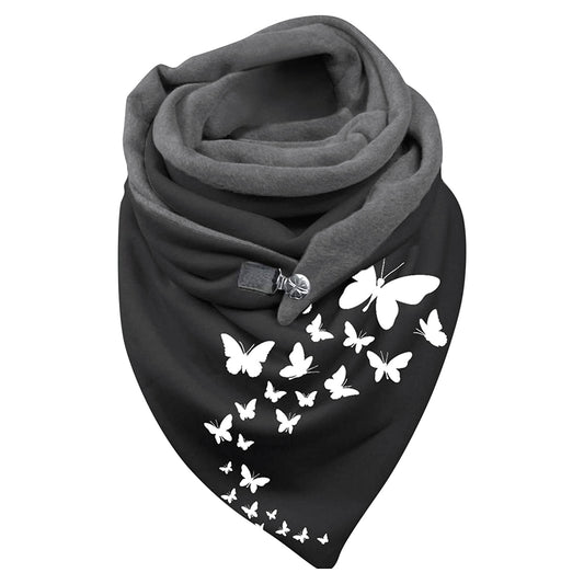 Fashion Plush Butterfly Dandelion Eagle Owl Print Long Button Bib