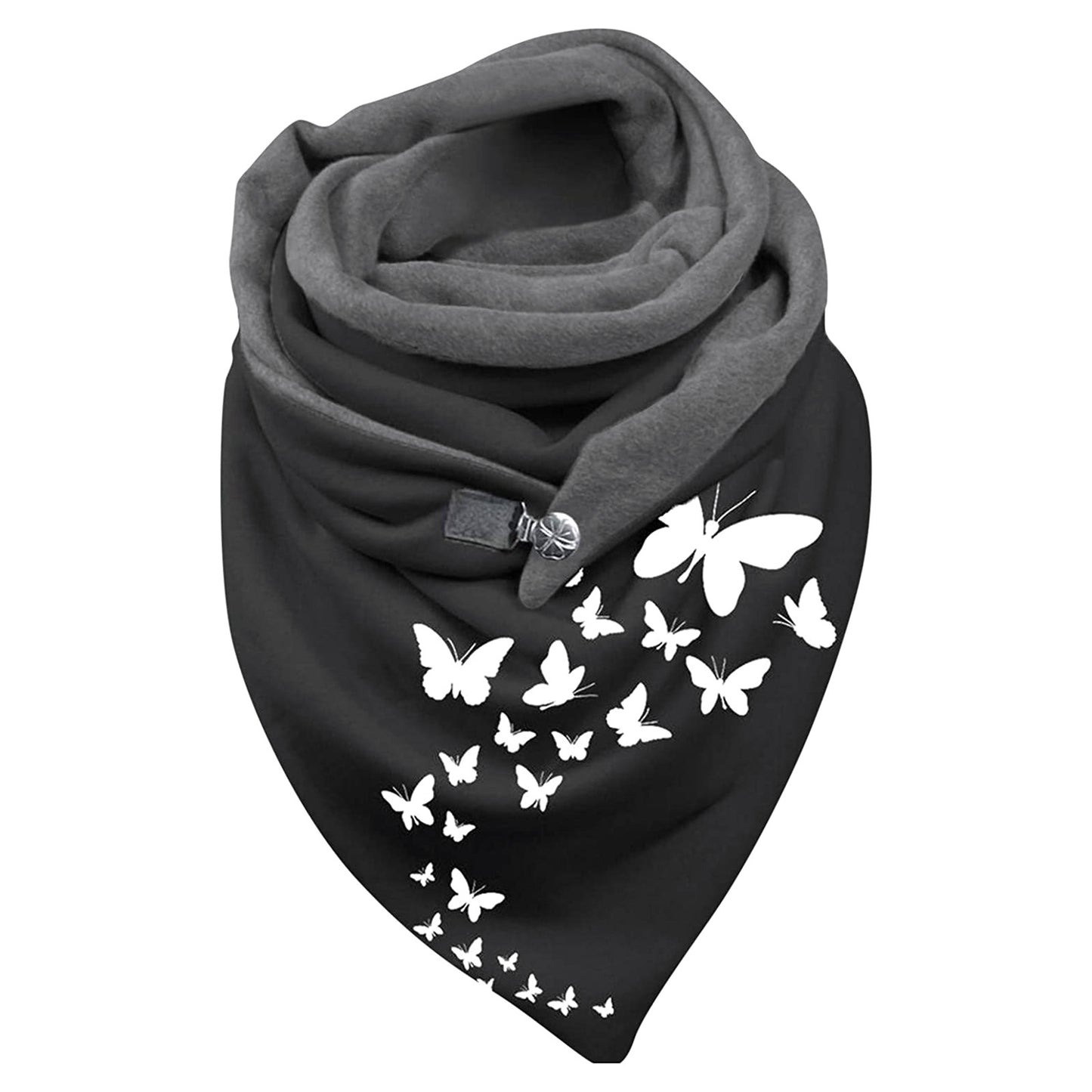 Fashion Plush Butterfly Dandelion Eagle Owl Print Long Button Bib