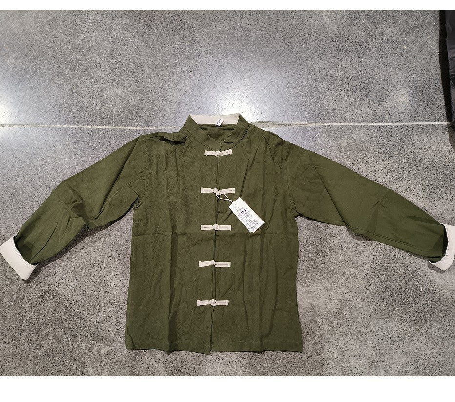 Chinese Style Cotton And Linen Shirt Multi-color Top