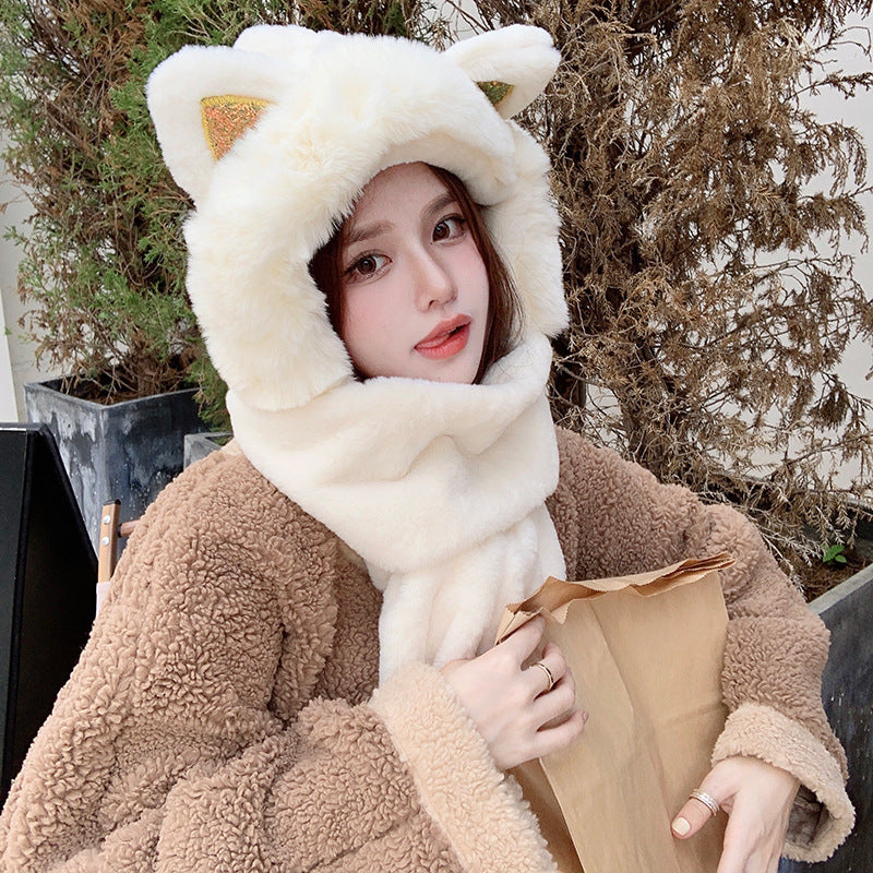 Hooded Scarf All-match Cute And Warm Cycling
