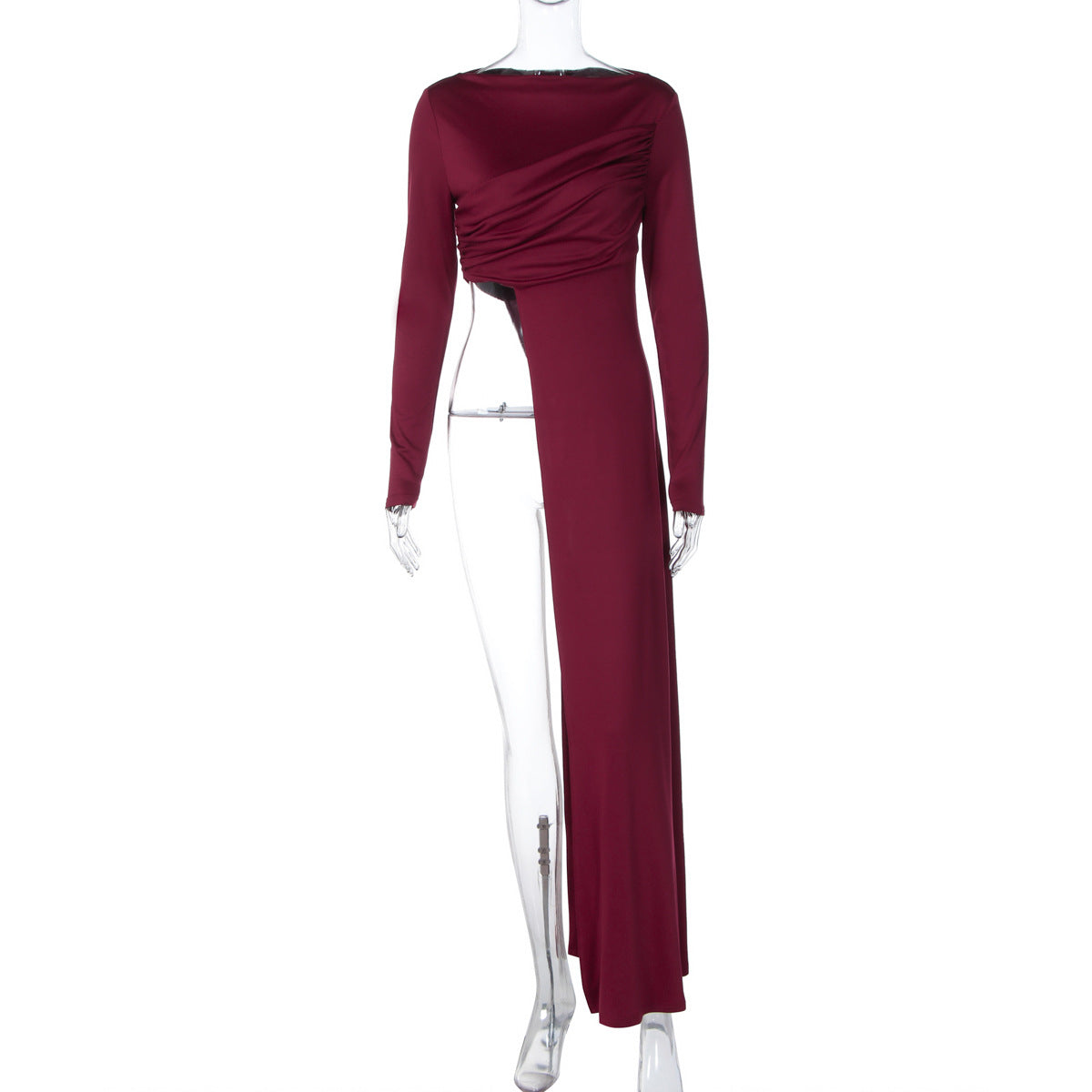 Cool stroptop, slim fit, rund hals, langærmet T-shirt