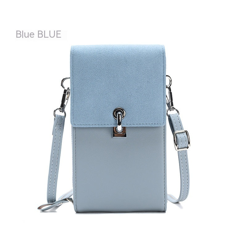 Solid Color Simple Mobile Phone Bag PU One-shoulder Crossbody