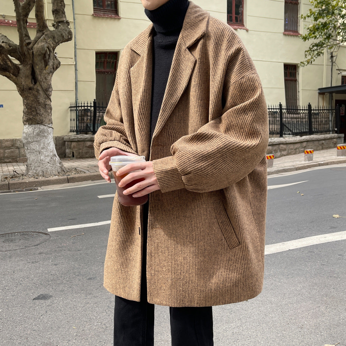 Men's Trendy Versatile High-end Fashion Wool Coat