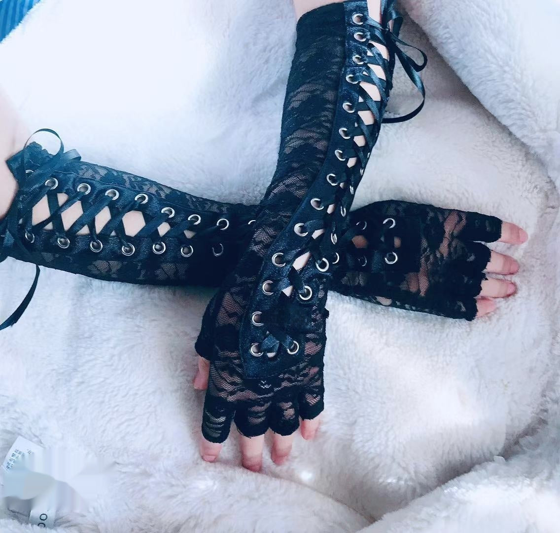 Beautiful Personality Lace Strap Gloves