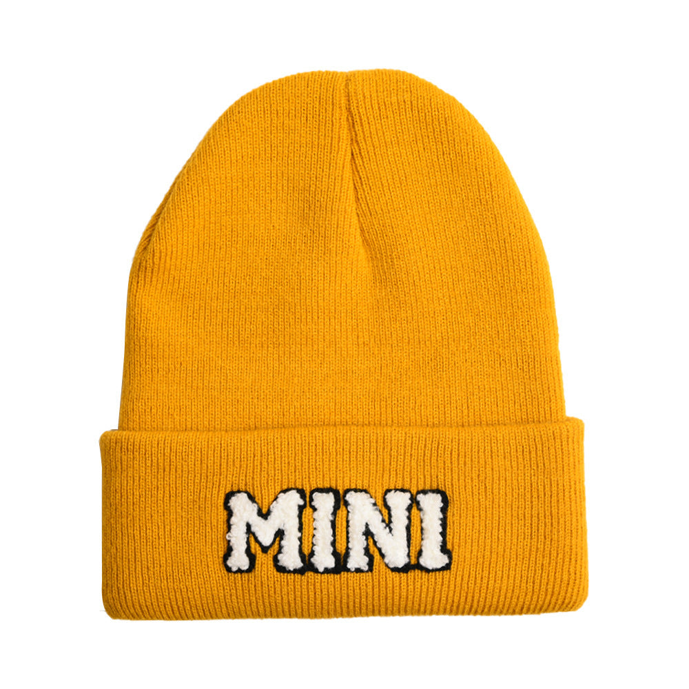 The New Mama Letter Embroidery Wool Hat Solid Color Warm