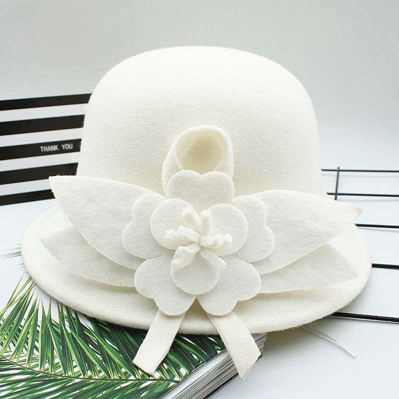 Retro Black And White Flower Fashion Hat Casual