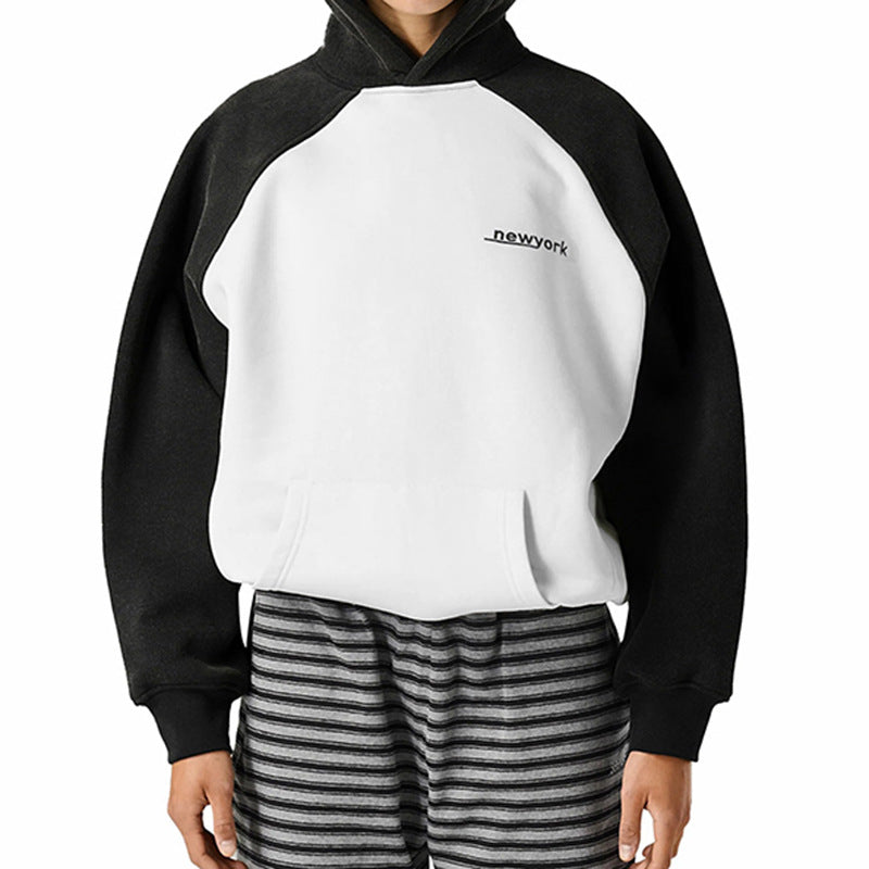 Amerikansk High Street Ins Style Raglan Langærmet Hættetrøje