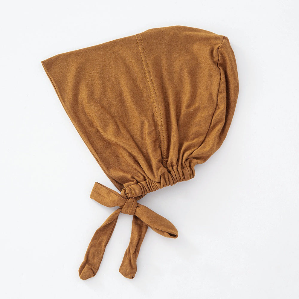 Women's Fashion Solid Color Lace-up Bottoming Hood