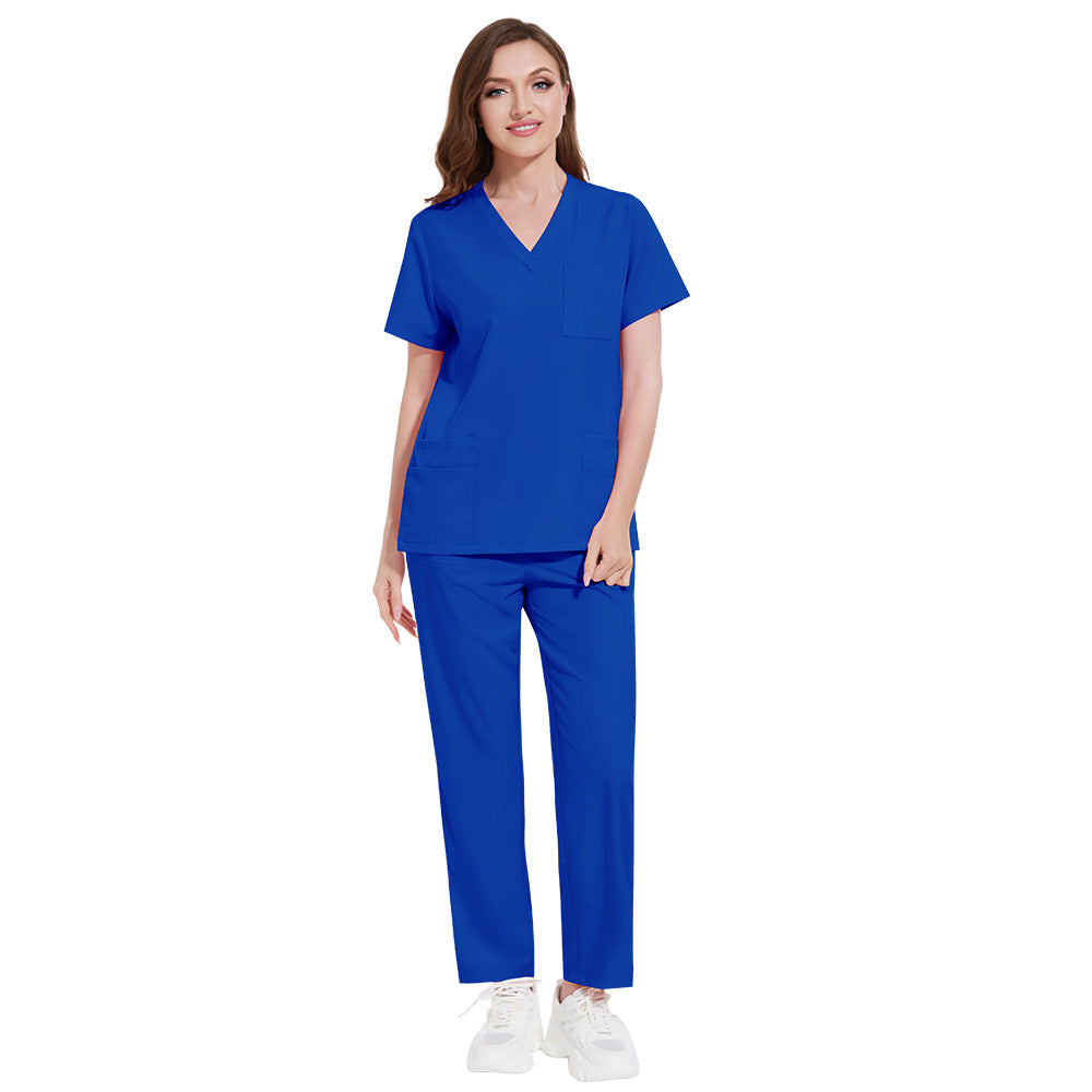 Multi-color Nurse Uniform Set Top And Pants Two-piece Outfit For Women