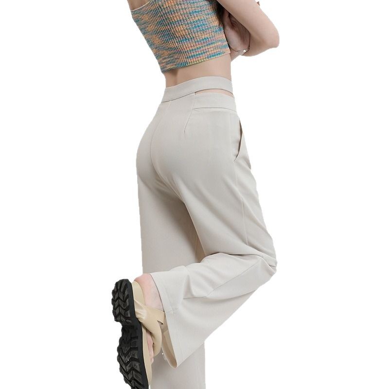 High Waist Slimming Narrow Straight Wide Leg Pants
