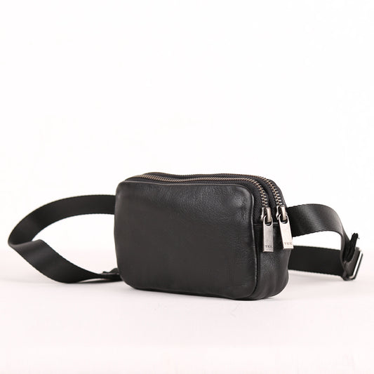 Cow Leather Waist Bag With Top Layer