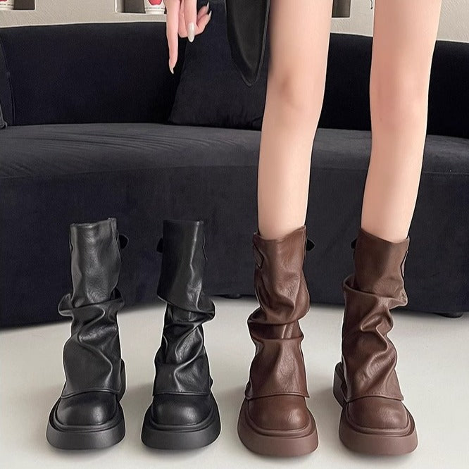 Fashionable All-matching Summer New Height Increasing Belt Buckle Boots