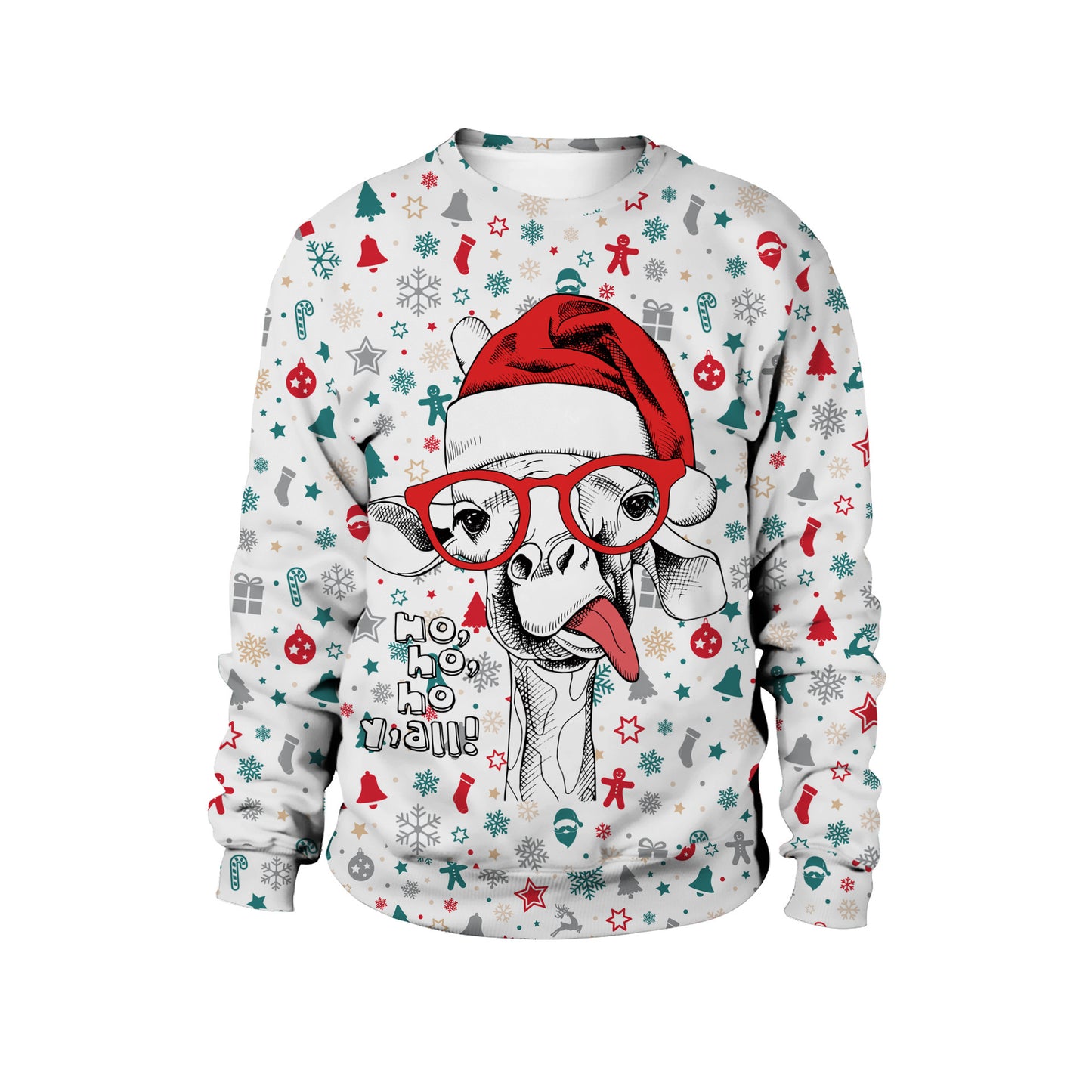 Unisex sweatshirt med printet rund hals