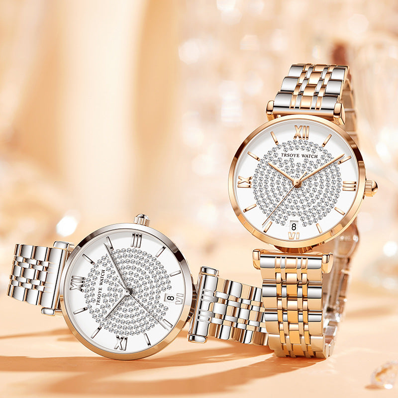 Starry Vandtæt Quartz Dameur med Diamanter