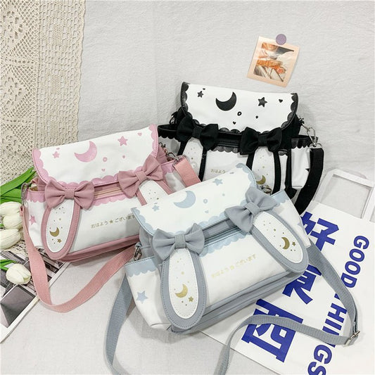 Japansk afslappet mini skuldertaske i kanvas til piger