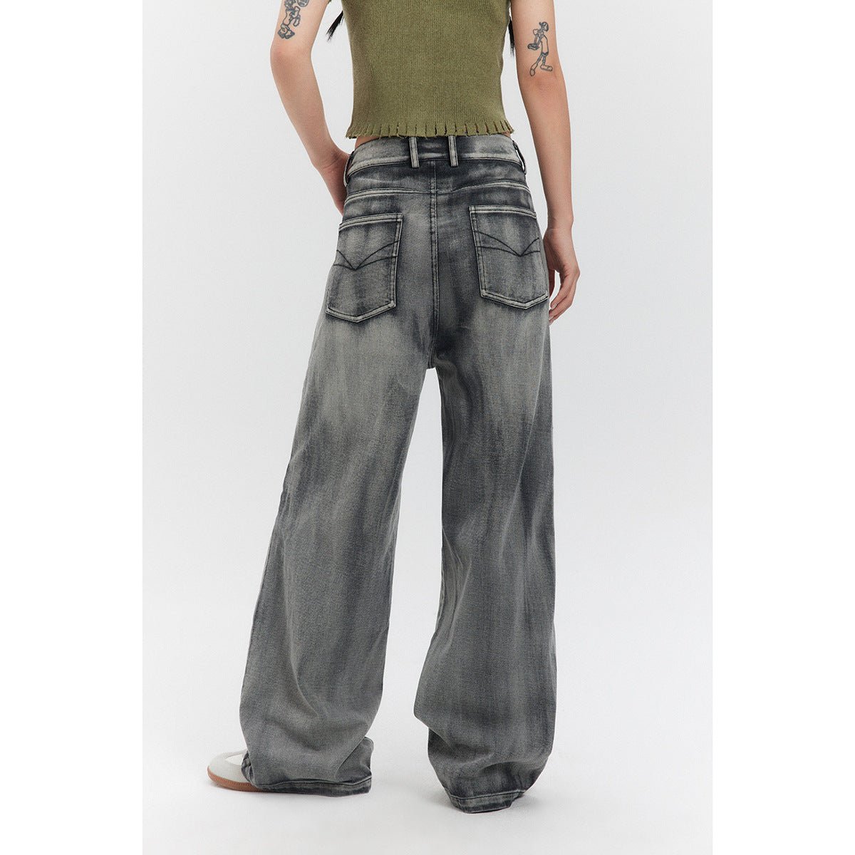 American Style Trend Vintage Heavy Washed Jeans
