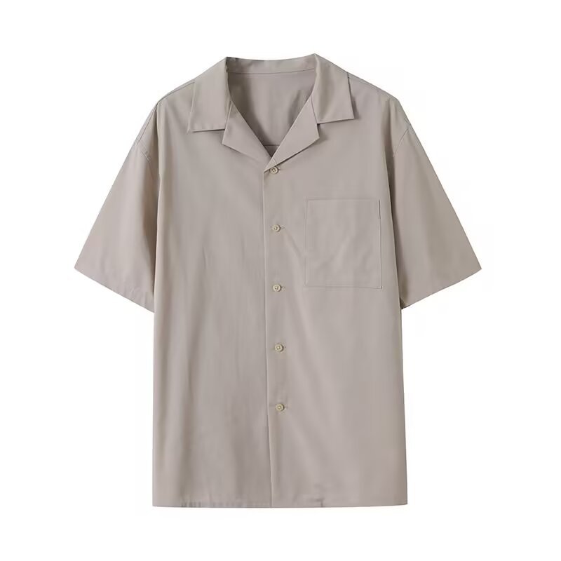 Men's And Women's Open Collar Solid Color Shirt