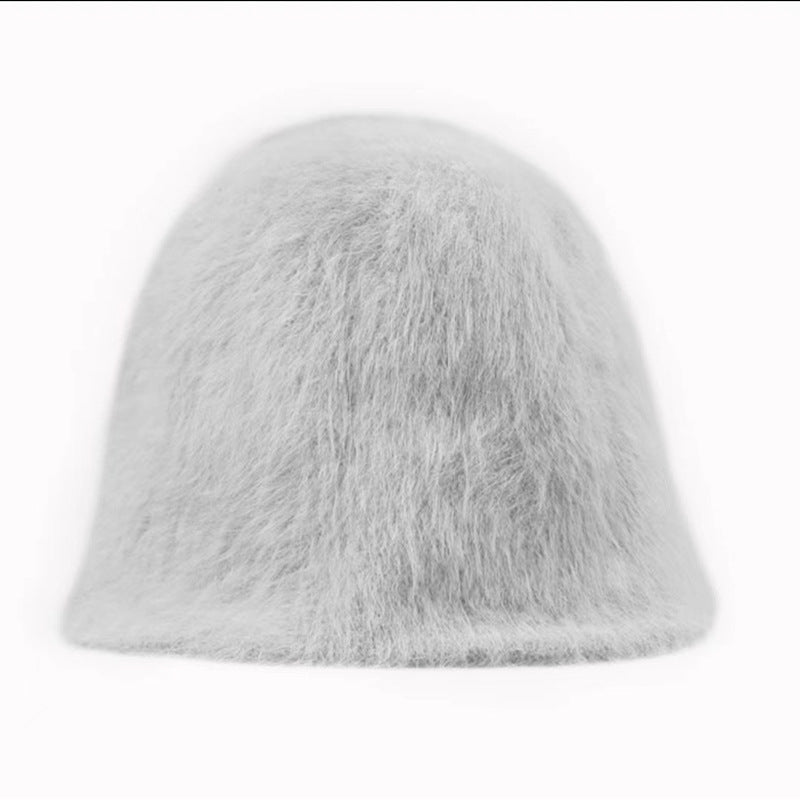 Cute Fluffy Rabbit Hair Fisherman Hat