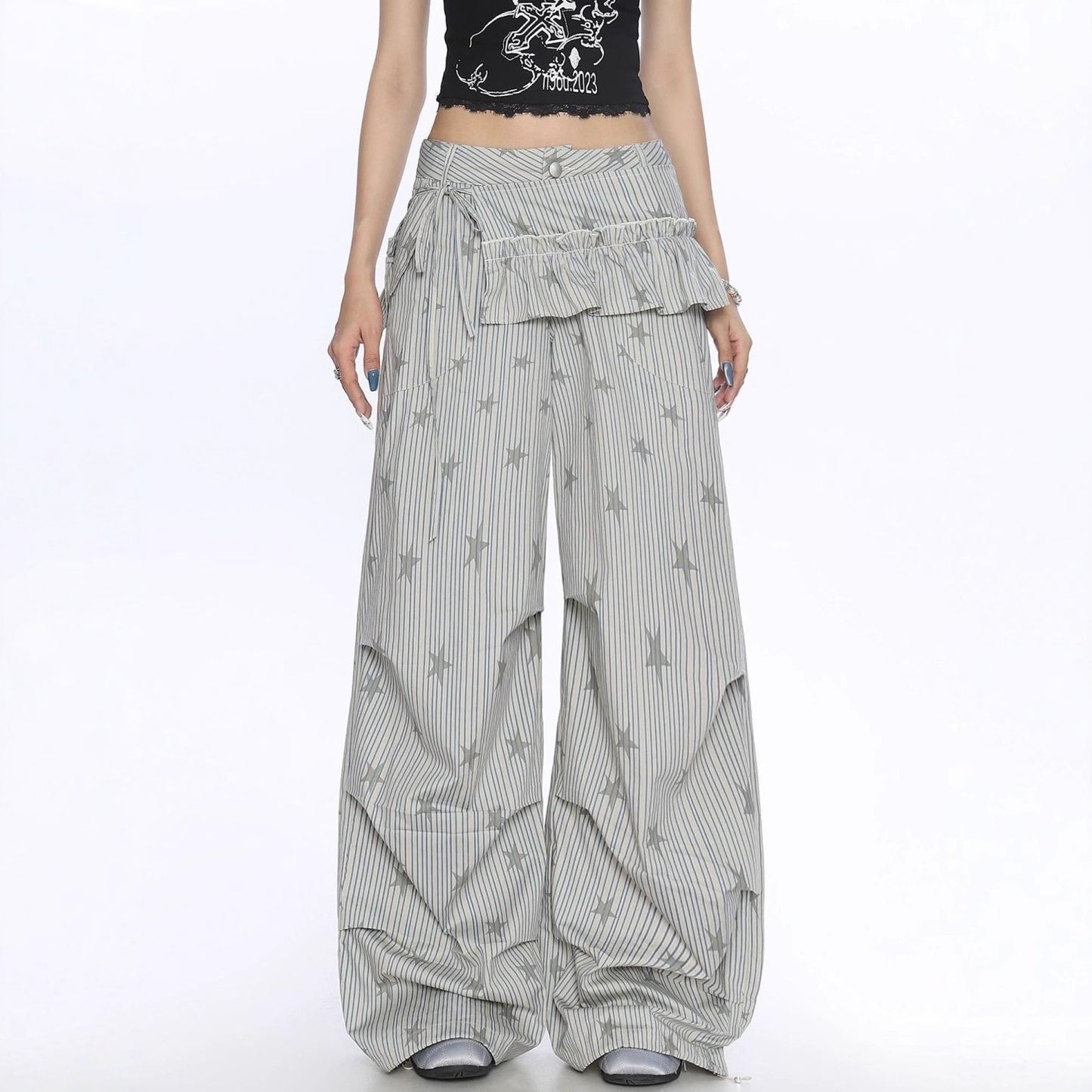 Loose Straight Wide Leg Casual Trousers