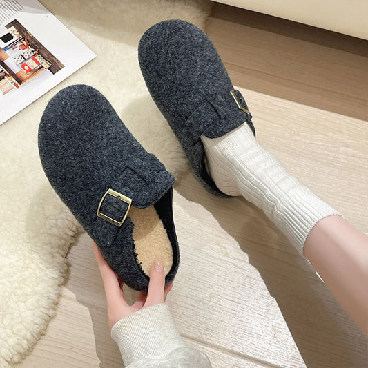 Womens Stylish Casual Wool And Cotton Slippers